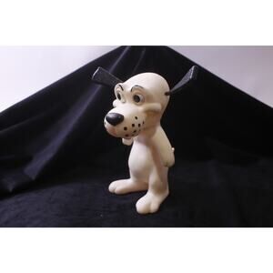 1960s, RDF, White Dog, Piggy Bank, Plastic, Coin Bang, Vintage, ~ 250724-WH 1326